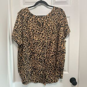Ava & Viv Target Leopard Print Blouse in Size 2X